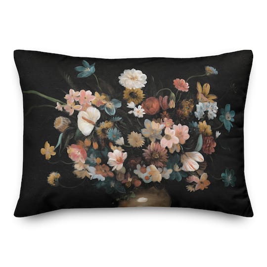Gloomy Florals in Vase 14&#x22; x 20&#x22; Throw Pillow